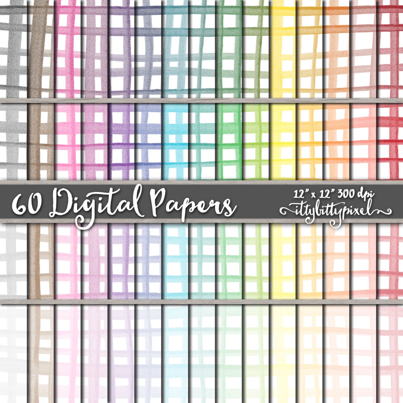 Watercolor Grid Scrapbook Paper Crosshatch Scrapbooking Etsy