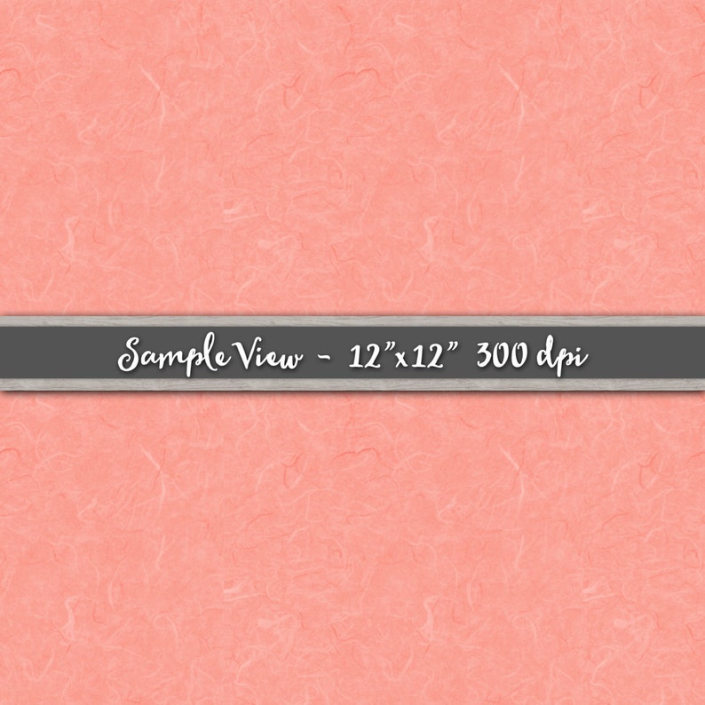 May include: A digital paper texture in a light coral color. The texture resembles a piece of handmade paper with a subtle, uneven surface. The text "Sample View - 12" x 12" 300 dpi" is displayed at the top of the image.