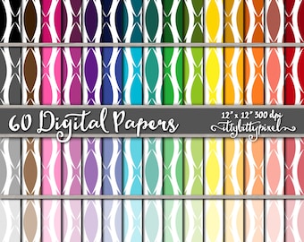 Lattice Ogee Scrapbook Paper, Wave Scrapbooking Paper, Trellis Digital Paper, Lattice Pattern Backgrounds, Lattice Paper, Bright Colors