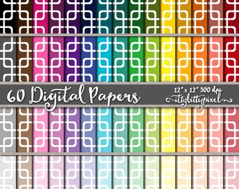 Square Lattice Scrapbook Paper, Trellis Scrapbooking Paper, Lattice Digital Paper, Chainlink Fence Pattern Trellis Paper Lattice Mulit Color