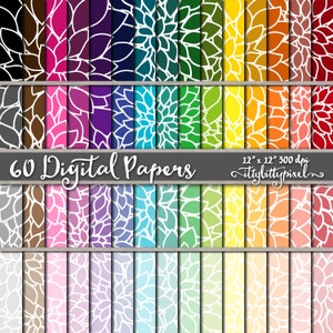 Papel digital floral de crisantemo, papel floral para scrapbooking, papel digital floral, estampado floral, papel de flores, papel de crisantemo imagen 1