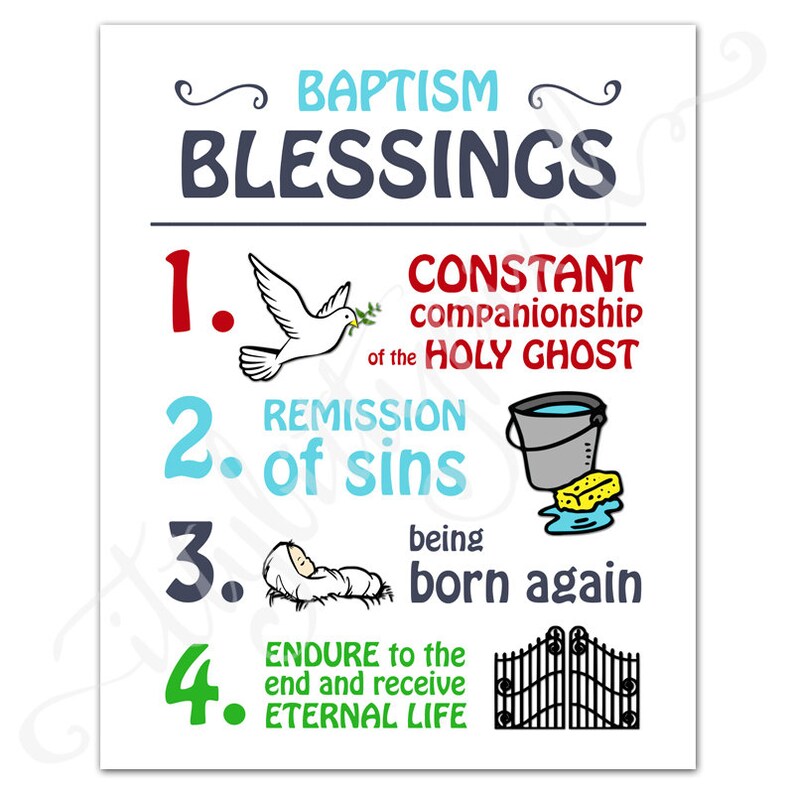 LDS Baptism Poster Primary PRINTABLE Baptismal Covenant Etsy