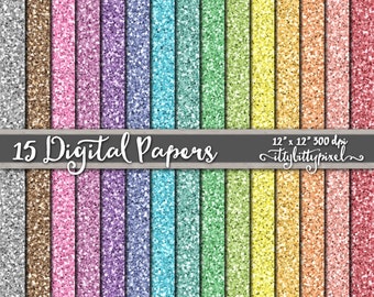 Carta digitale glitterata, colori arcobaleno chiaro, carta da scrapbooking scintillante, carta scrapbook glitterata, sfondi glitterati, texture carta glitterata