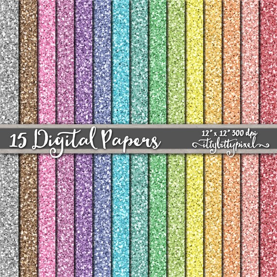 Glitter Digital Paper, Light Rainbow Colors, Sparkle Scrapbooking Paper, Glitter Scrapbook Paper, Glitter Backgrounds, Glitter Paper Texture