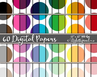 Mega Polka Dot Scrapbook Paper, Polka Dot Scrapbooking Paper, Polka Dot Digital Paper, Dot Pattern, Polka Dot Paper, Colorful Paper Pack