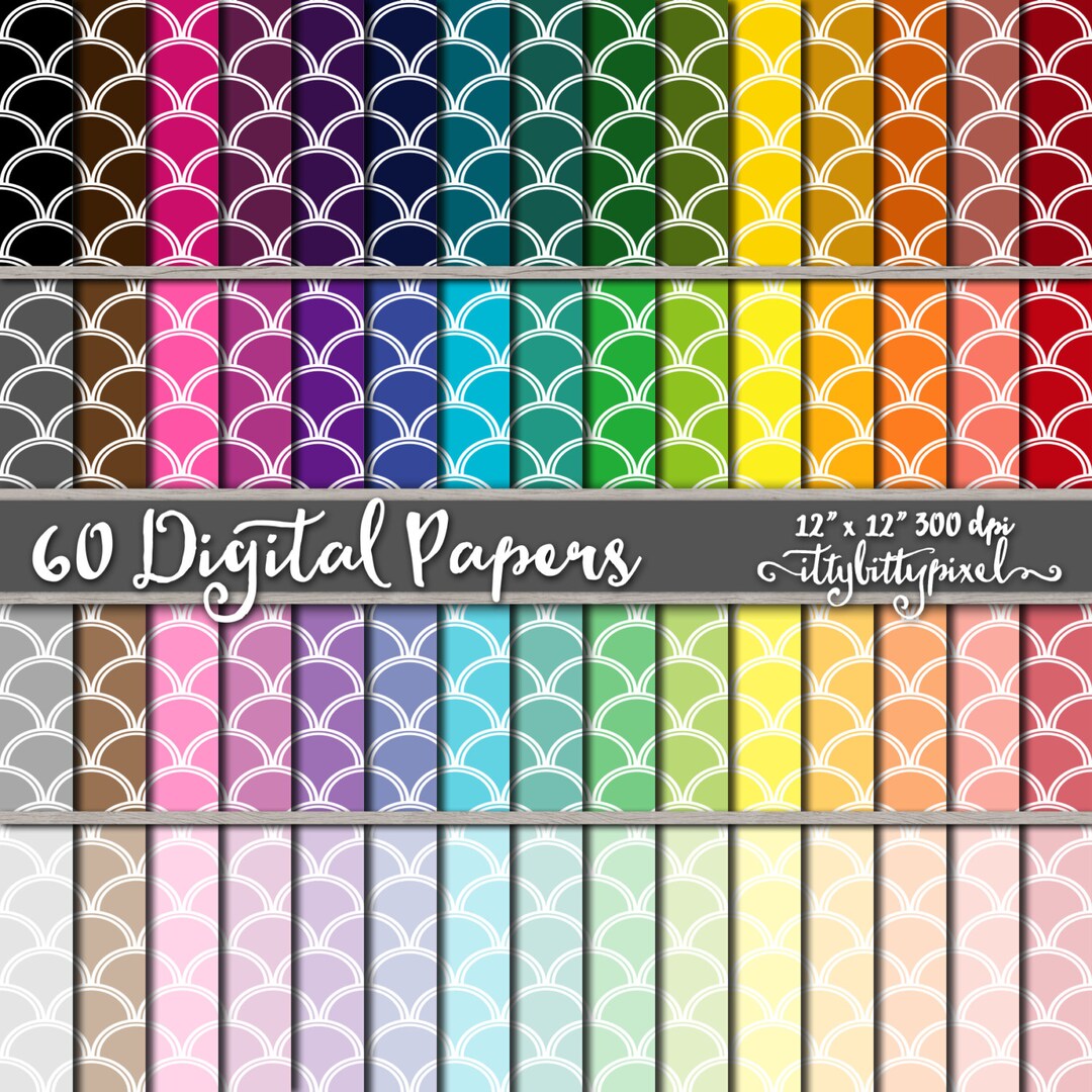 Fish Scales Scrapbook Paper, Scale Scrapbooking Paper, Scallop Digital ...