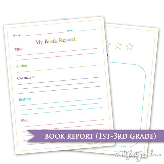 Simple Book Report Template For First Grade