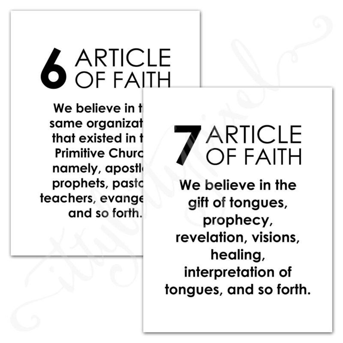 LDS Article Of Faith Posters PRINTABLE Sign Church Of Jesus Etsy