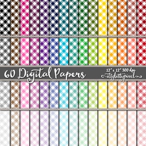 Gingham Scrapbook Paper, Gingham Scrapbooking Paper, Gingham Digital Paper, Checkered Digital Paper, Gingham Paper Background Pattern