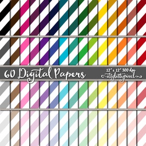 Diagonal Stripe Scrapbook Paper, Stripe Scrapbooking Paper, Candy Stripe Digital Paper, Candy Stripe Paper, Striped Paper, Birthday Paper