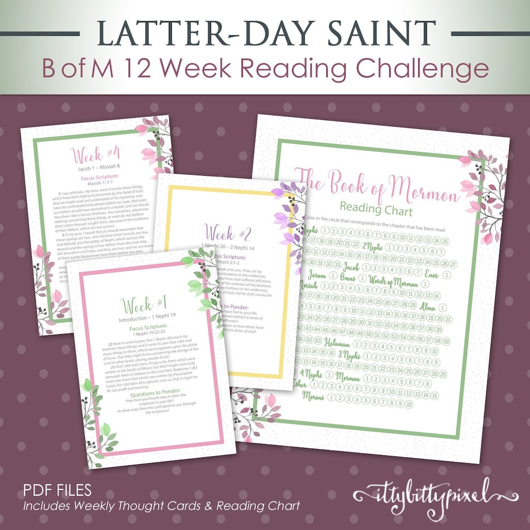 Book of Mormon Scripture Reading Chart & Thought Card - LDS Digital ...