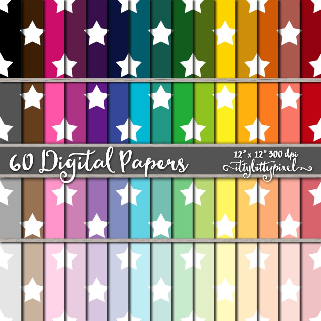 Star Scrapbook Paper Stars Scrapbooking Paper Star Digital - Etsy