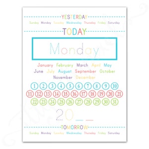 Kindergarten Daily Worksheets - Calendar Month Day Week Date Weather ...