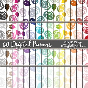 Rosenblumen Scrapbook Papier, Florales Scrapbooking Papier, Blumen digitales Papier, Blumenmuster, Blumenpapier, Rosenpapier