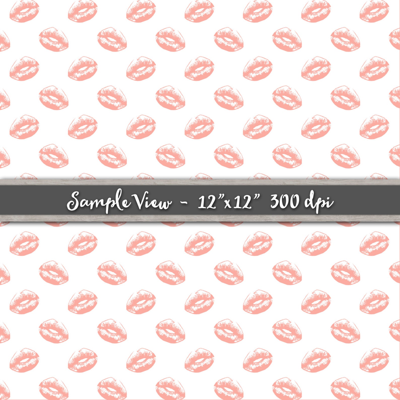 Kiss Scrapbook Paper Lips Scrapbooking Paper Kisses Digital | Etsy