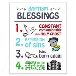 LDS Baptism Poster - Primary PRINTABLE Baptismal Covenant Promise ...