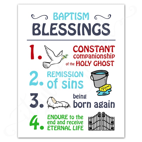 LDS Baptism Poster - Primary PRINTABLE Baptismal Covenant Promise