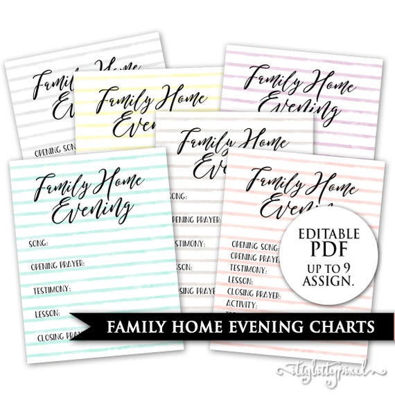 Family Home Evening Chart