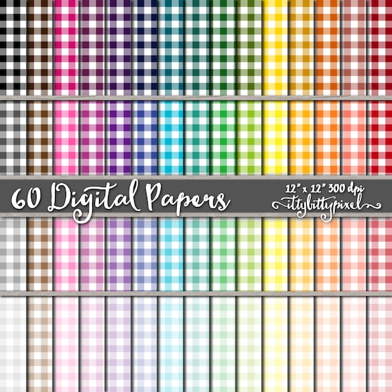 Gingham Scrapbook Paper, Checker Scrapbooking Paper, Gingham Digital Paper, Checkered Digital Paper, Gingham Paper Crosshatch Plaid