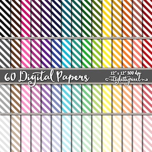 Diagonal Stripe Scrapbook Paper, Stripe Scrapbooking Paper, Candy Stripe Digital Paper, Candy Stripe Paper, Striped Paper, Birthday Paper