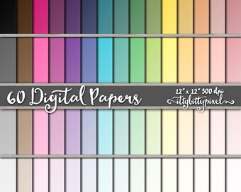 Ombre Solid Color Scrapbook Paper, Ombre Colored Scrapbooking Paper, Gradient Digital Paper, Basic Gradient Ombre Paper, Pastel Colors