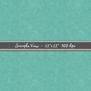 May include: A teal blue textured paper background with the text "Sample View - 12" x 12" 300 dpi" in a gray banner.