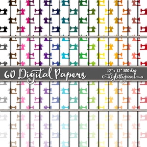 Sewing Scrapbook Paper, Sewing Scrapbooking Paper, Sewing Digital Paper, Sewing Background, Sewing Machine, Seamstress Paper, Commercial Use
