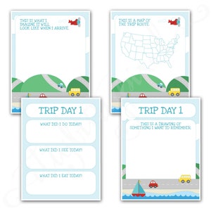 Kids Travel Journal- Printable Digital PDF Road Trip Daily Memory Book ...