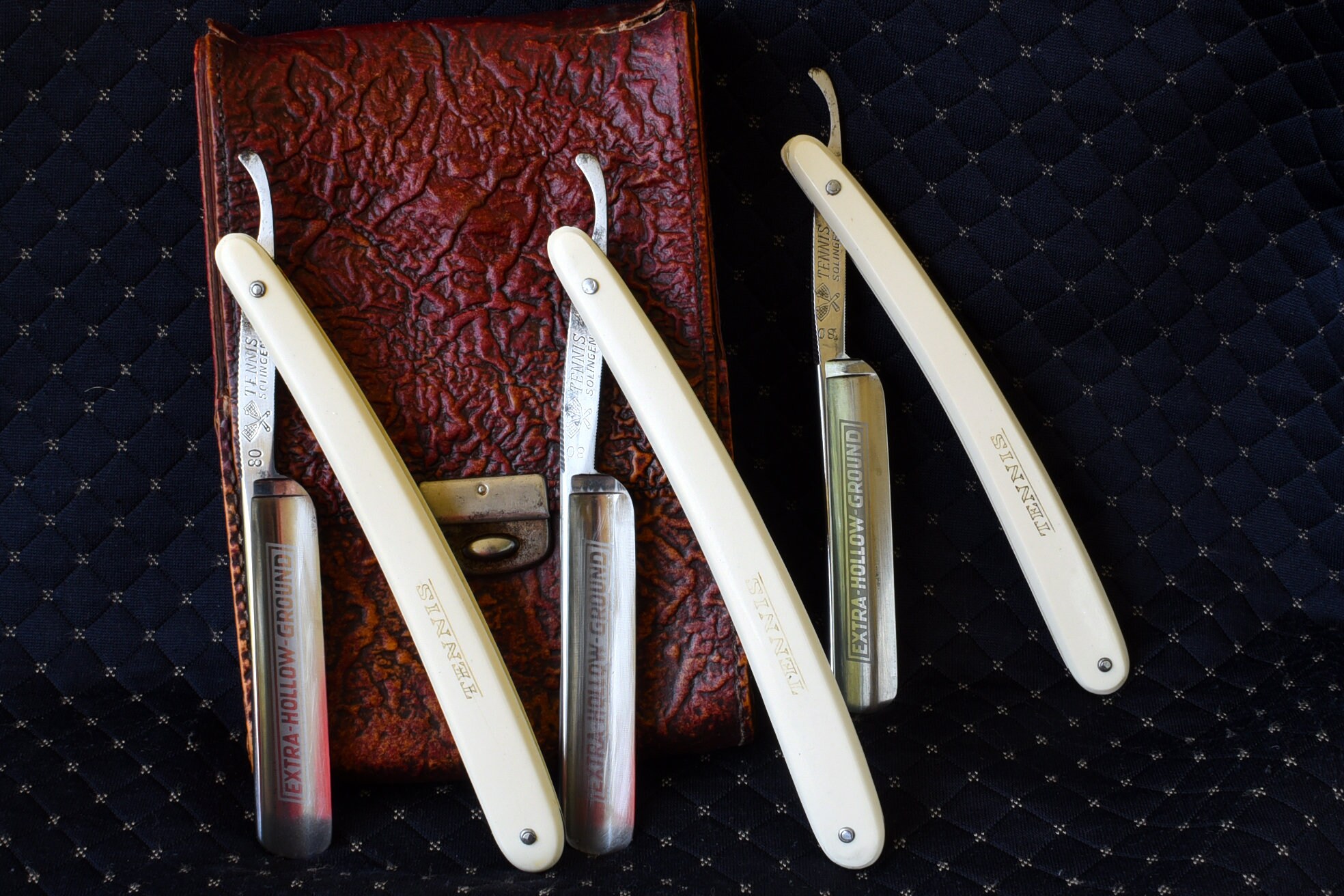 Set of Seven Vintage Straight Razors by Tennis of Solingen. Etsy UK
