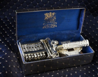 SOLD Stunning Empire Wilkinson Sword 7 day set of Razors with original blades, shave ready, original box, vintage razor, gifts for him,gifts