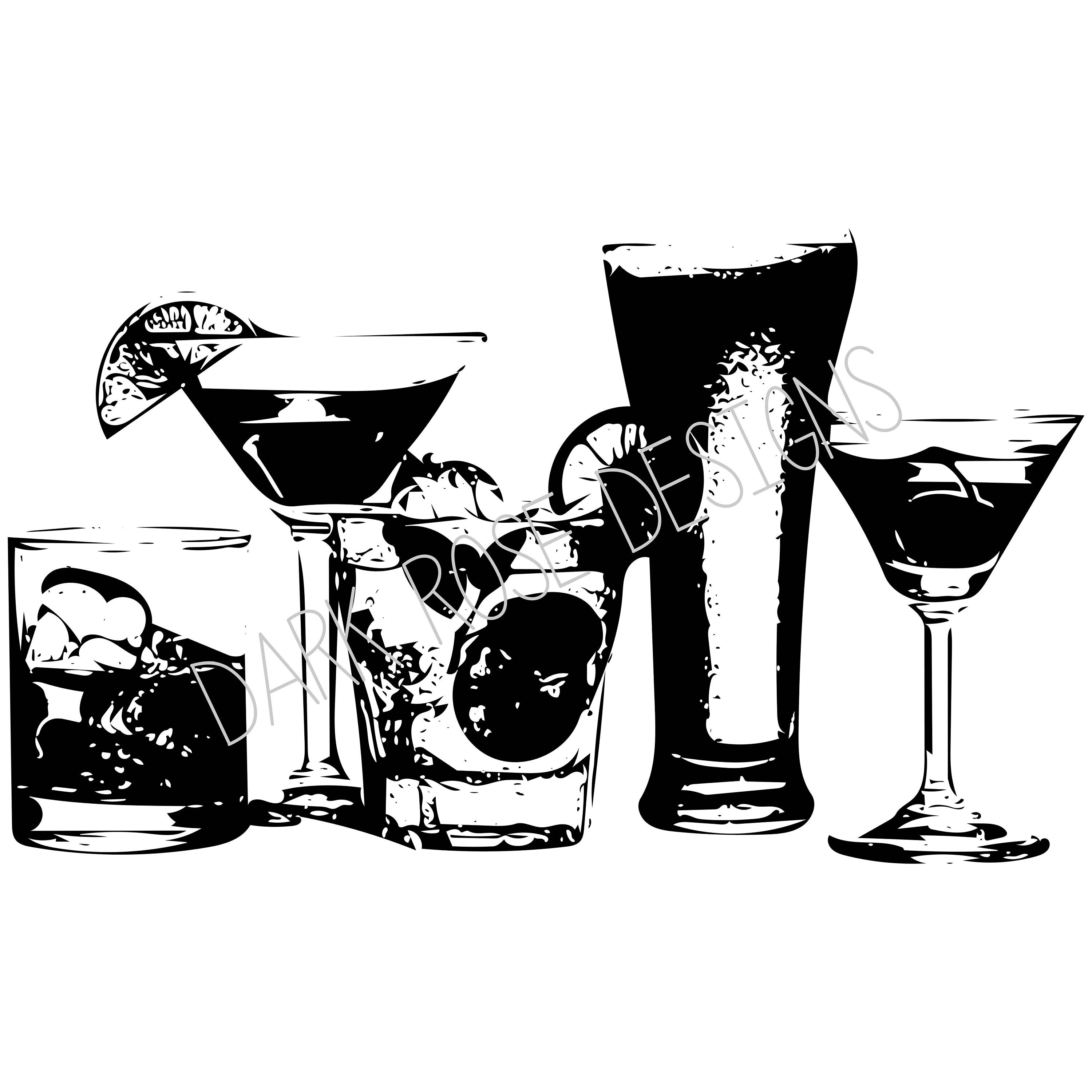 INSTANT DOWNLOAD Drinks Clip Art Digital Art Transparent | Etsy
