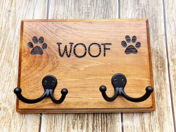 wooden dog leash holder etsy