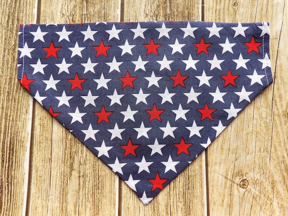 Stars Dog Bandana. Blue dog bandana. American dog bandana. Patriotic dog bandana. Fourth of July dog. Dog collar bandana. Summer dog bandana