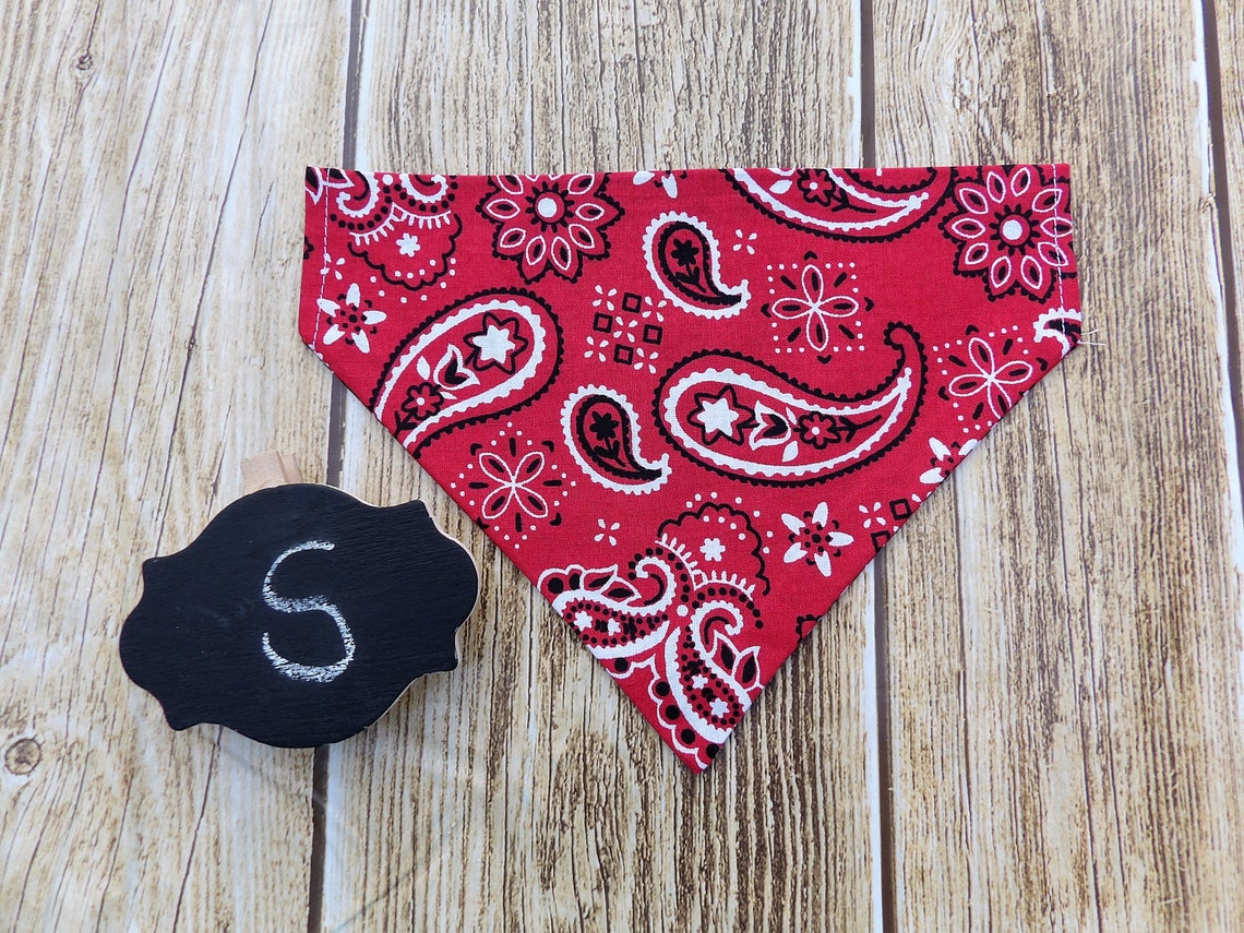 Small Dog Bandana Red Bandana Print. Dog bandana. Small dog Etsy