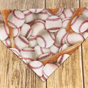 Baseball and Bats Dog Bandana. Baseballs Dog Bandana. Baseball bats dog. Sports dog. Spring Dog Bandana. Summer Dog Bandana. Baseball dog.