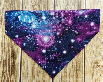 Galaxy Dog Bandana. Galaxy dog. Space dog bandana. Stars dog bandana. Fall dog. Summer dog. Dog collar bandana. Slip on Over collar dog. Pet