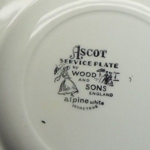 Vintage Ascot 10.5 Service Plate Charger by Wood and Sons,English Thatched Cottage Village Scene, VB7036 image 4