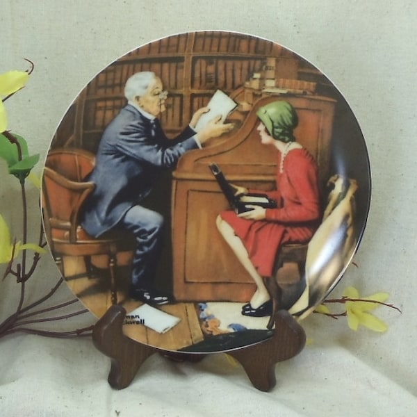 Vintage Norman Rockwell's 1986 Heritage Collection Plate,Bradex, "The Professor", Knowles China,Man/Young Woman,#VCP8011