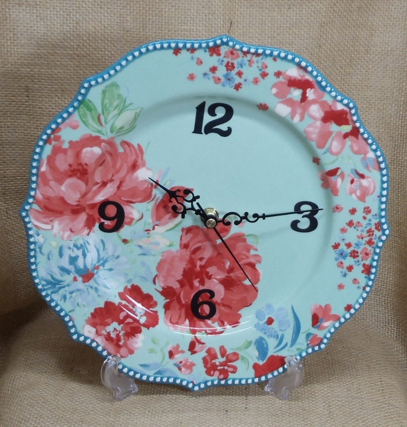 Upcycled Pioneer Woman Kitchen Plate Clock GARDEN Etsy