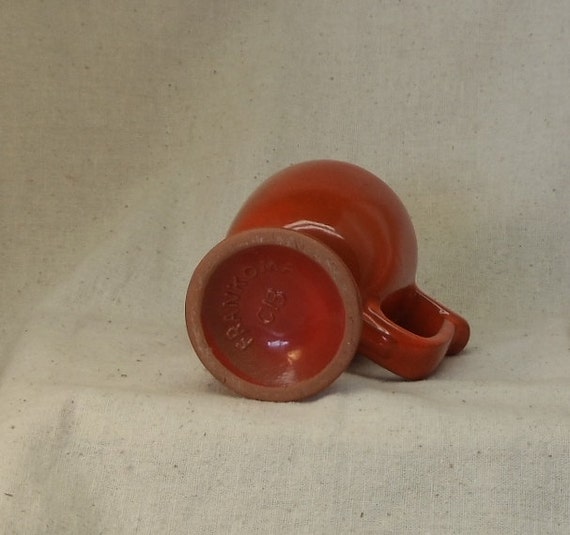 Frankoma Red Clay C13, Red Pedestal Coffee Cup, 1971-1991
