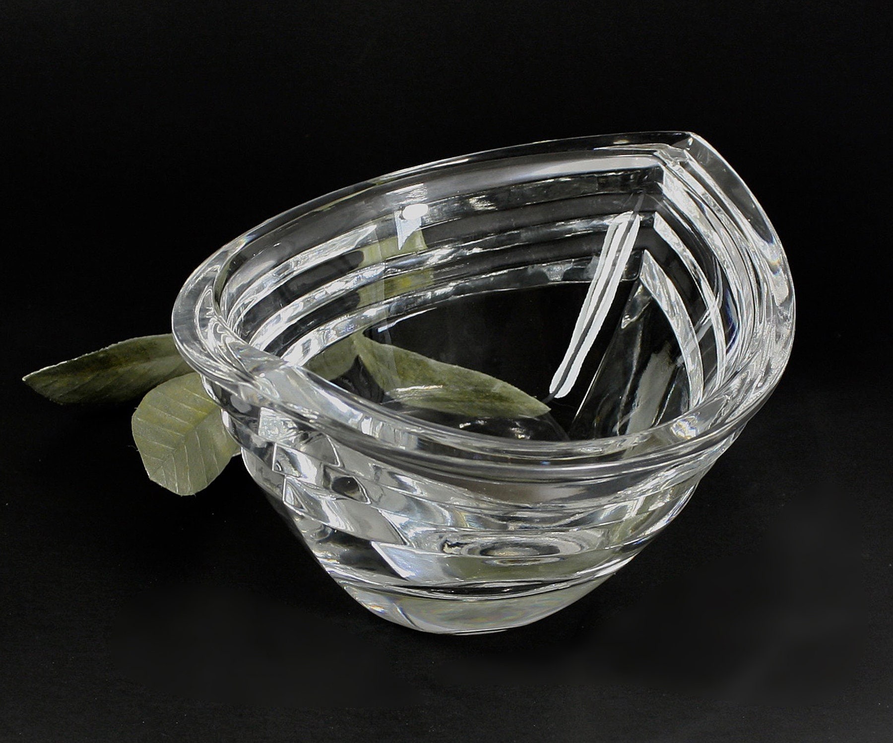 Lenox Ovations Tides Bowl Hand Cut Full Lead Crystal Oval Etsy