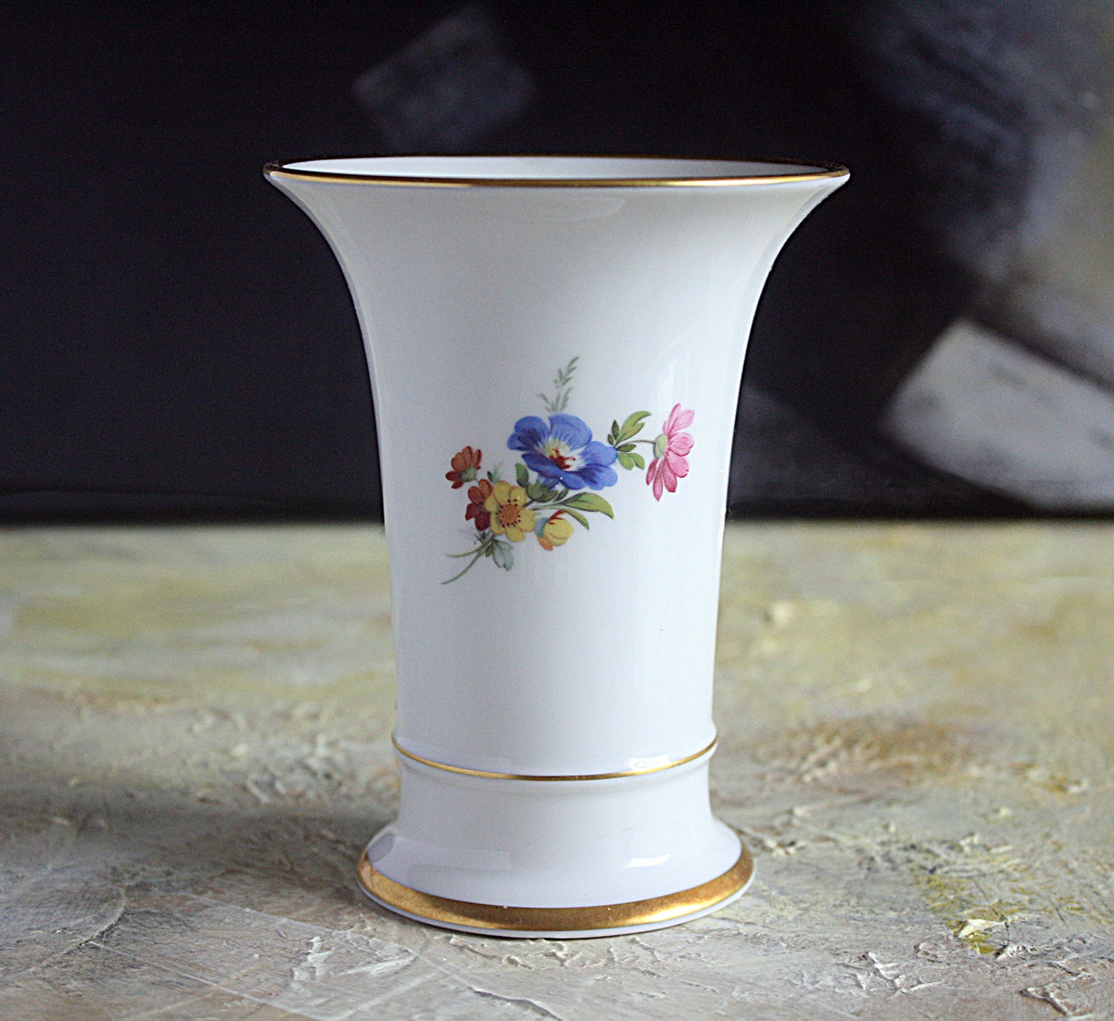 Vintage AK Kaiser Porcelain Trumpet Vase Kaiser Germany Vase Etsy