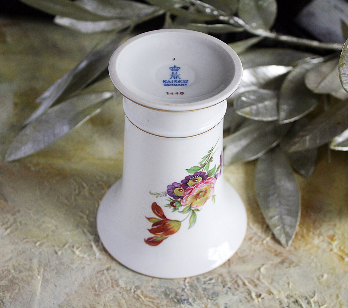 Vintage AK Kaiser Porcelain Trumpet Vase Kaiser Germany Vase Etsy