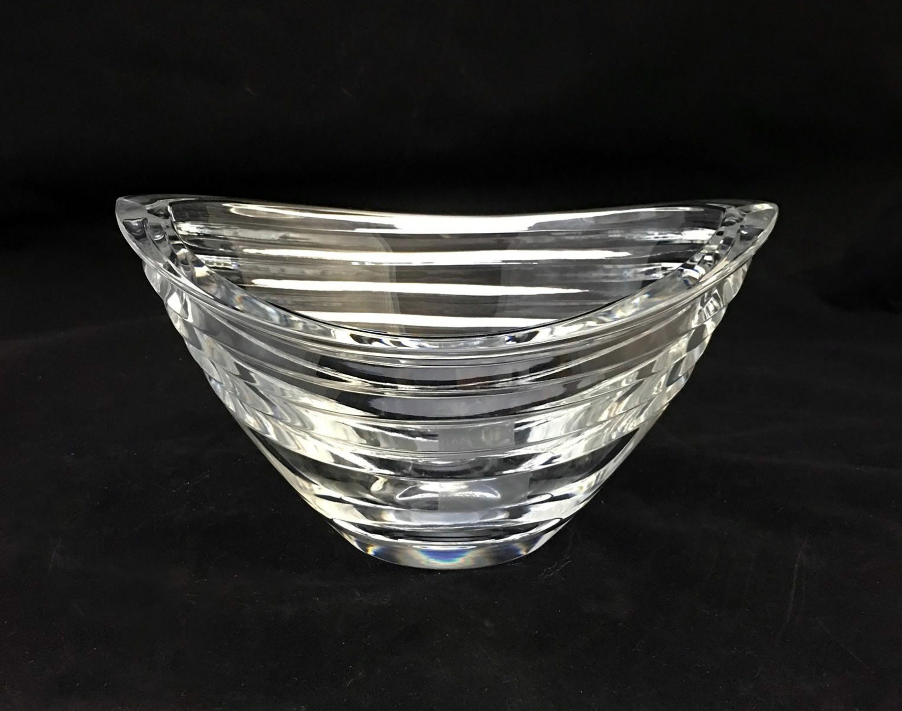 Lenox Ovations Tides Bowl, Hand Cut Full Lead Crystal, Oval Candy