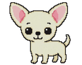 Chihuahua Cross Stitch Pattern PDF (+ Pattern Keeper PDF) Instant Download   ~~~ cute dog cross stitch pattern new puppy dog breed chi baby