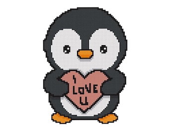 Penguin Cross Stitch Pattern PDF (plus Pattern Keeper PDF) Instant Download