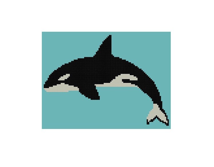 Cross Stitch Pattern PDF: Orca killer Whale Quick Easy - Etsy