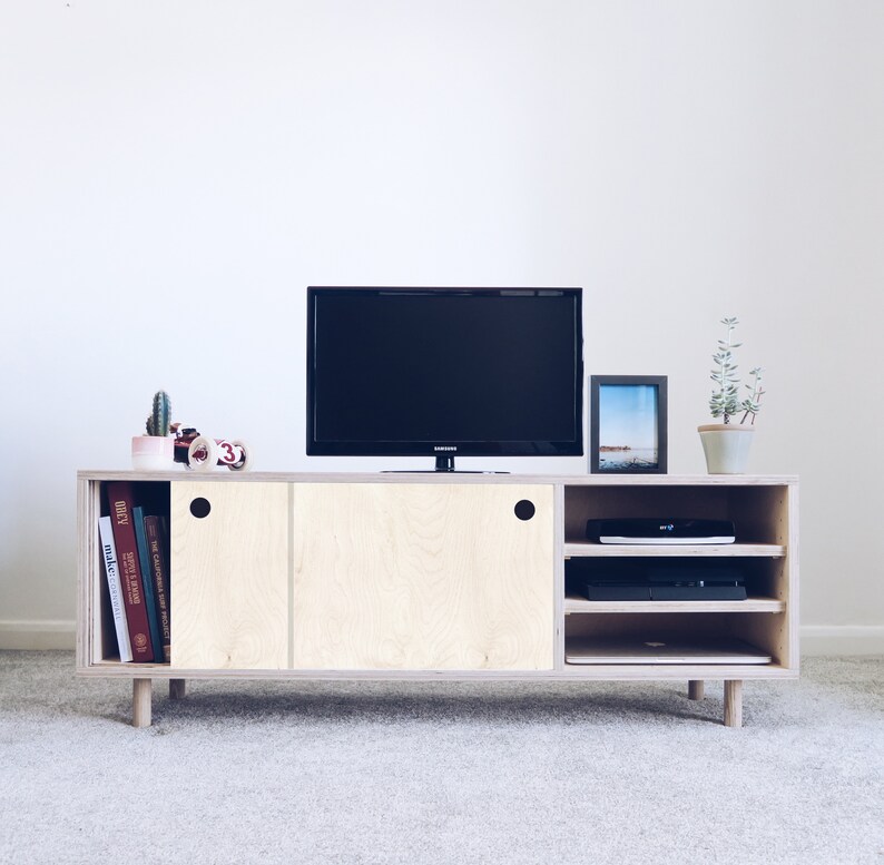 Plywood tv stand contemporary tv unit plywood tv unit media Etsy