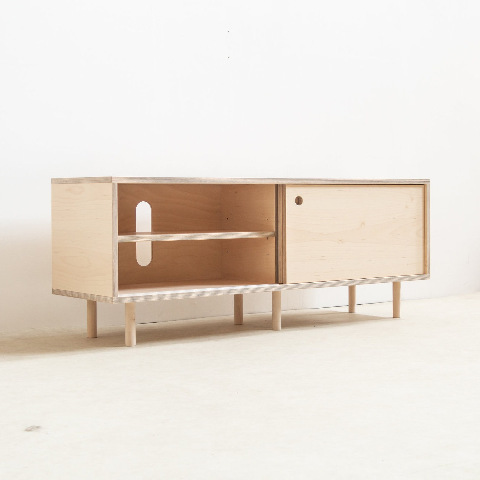 Plywood TV Cabinet Mid Century Modern TV Unit - Etsy