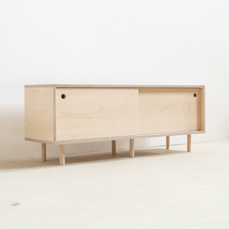 Plywood TV Cabinet Mid Century Modern TV Unit - Etsy